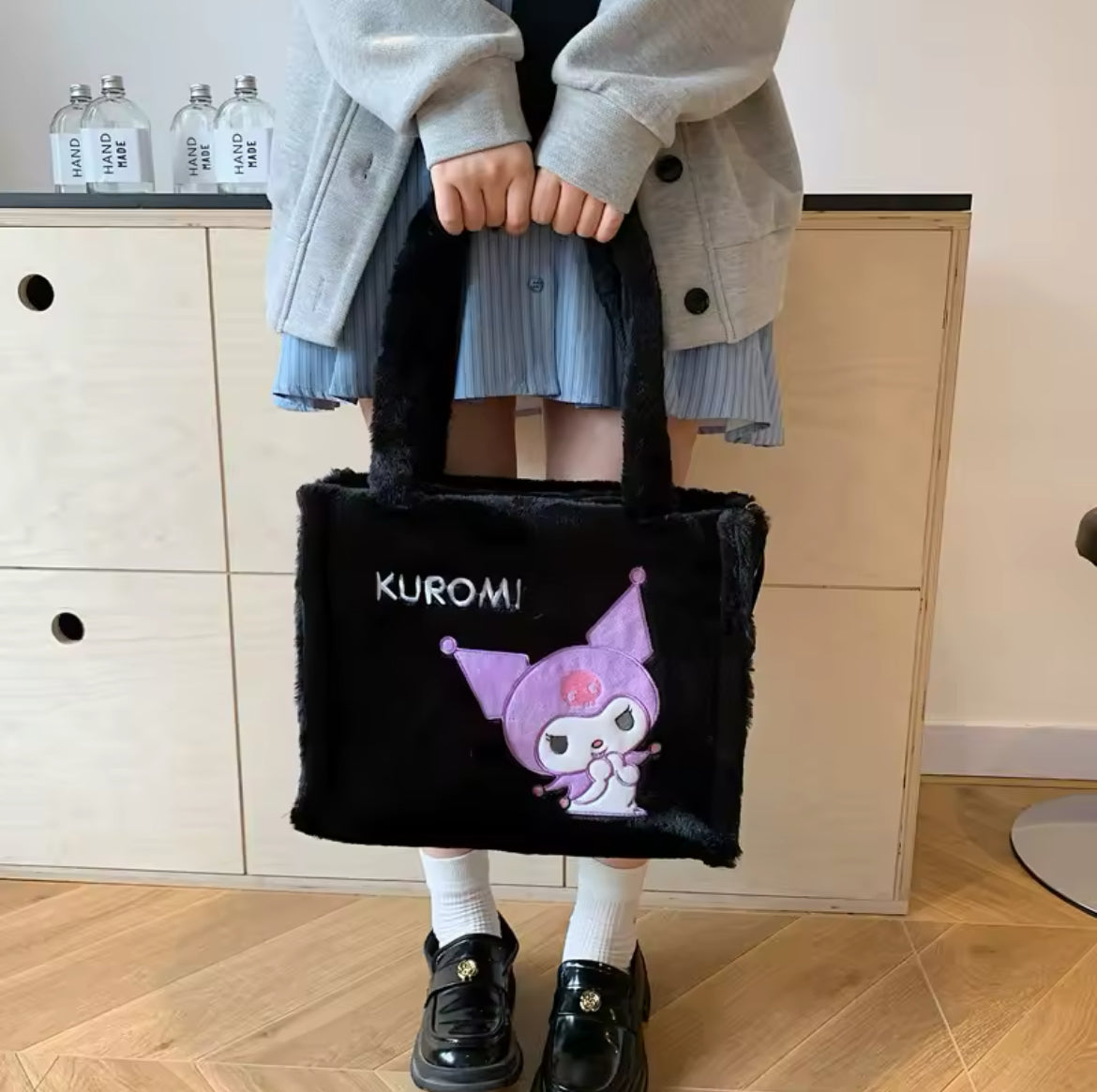 Geantă Black Kuromi Pluș